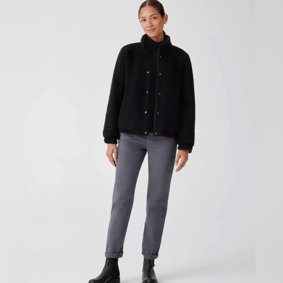 Eileen Fisher Eggshell Recycled Nylon Reversible Jacket Size XL Black Color NWOT - Picture 2 of 8